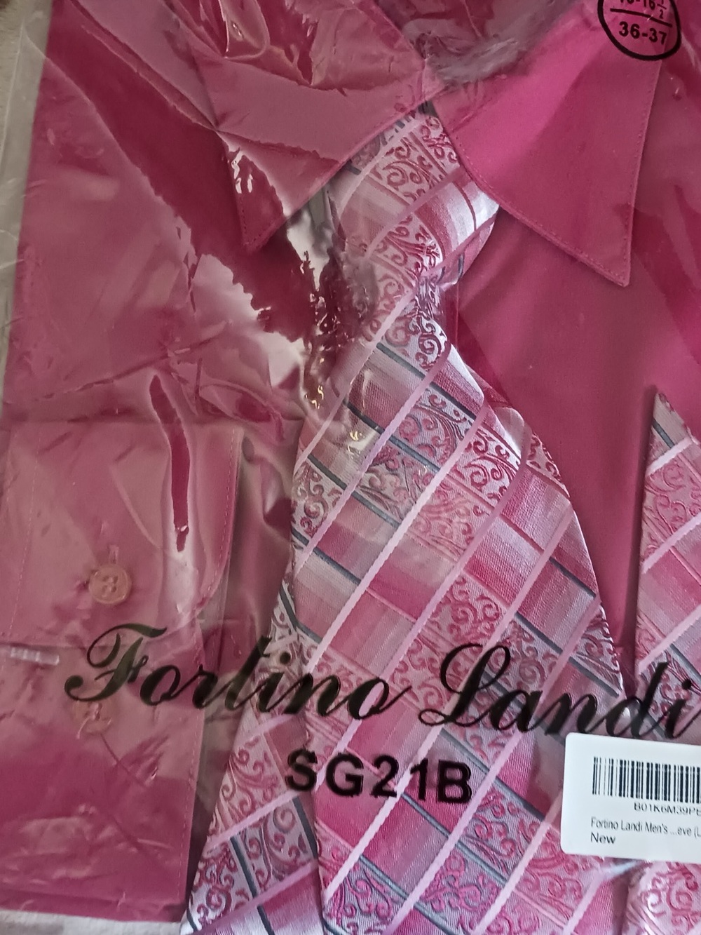 Pink Men's Dress Shirt with Coordinating TieNWT